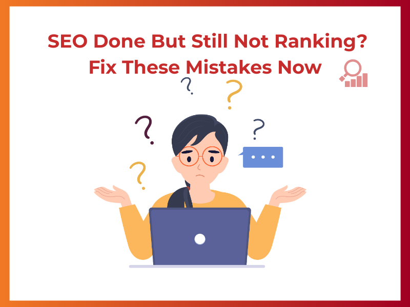 Digital Marketing “Frustrated marketer looking at laptop because SEO not ranking on Google”